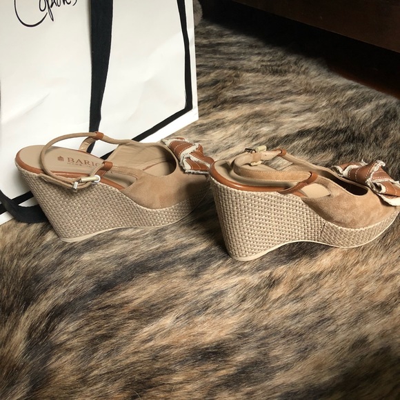 Barioni Made in Italy Tan & Brown Wedges Size 38.5 - Picture 5 of 7